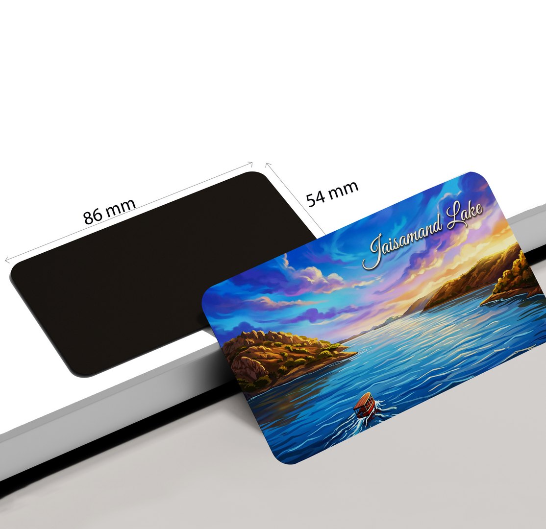 dhcrafts Rajasthan Jaisamand Lake Design Rectangular Fridge Magnet Pack of 1 (8.6cm x 5.4cm)